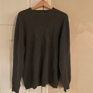 Jos A Bank Men’s 100% Cashmere Charcoal Gray Crew Neck Sweater - Size Large